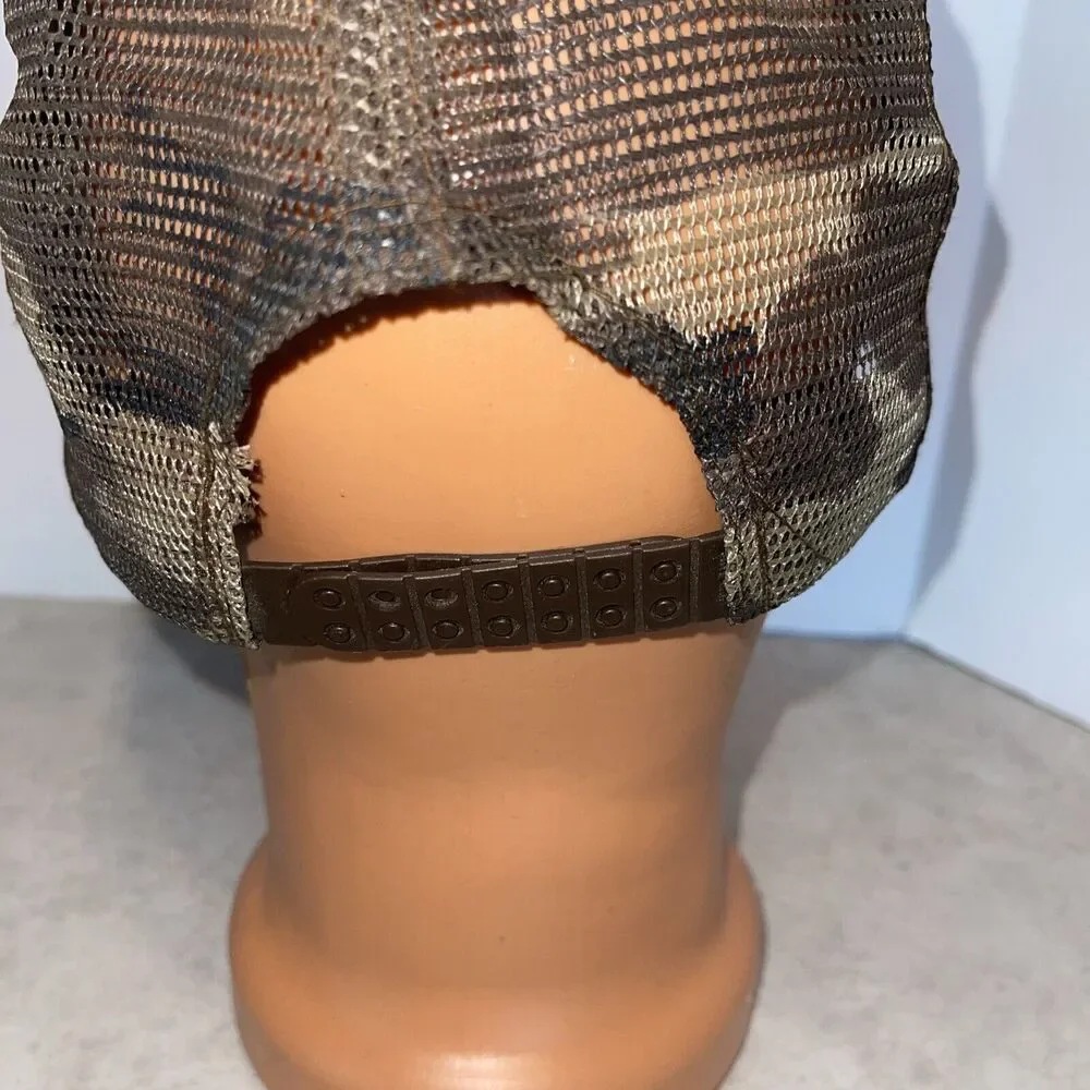 Vtg Deer hunting camo hat Men Snapback Lenny Jim’s Big Buck Contest Cap San Sun